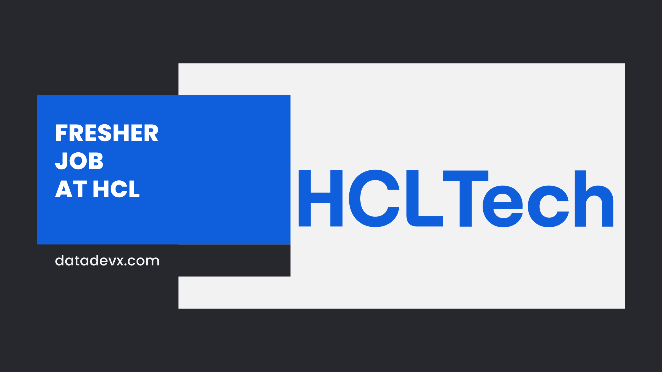 Freshers job at HCL-TECH
