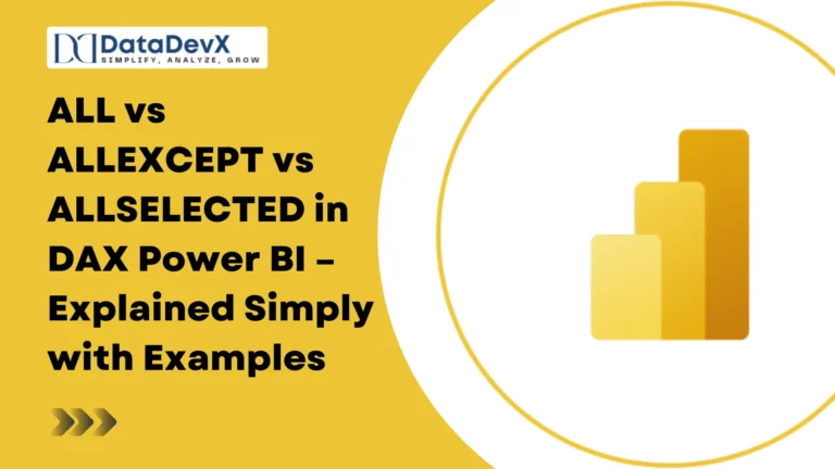 ALL vs ALLEXCEPT vs ALLSELECTED in DAX Power BI – Explained Simply with Examples