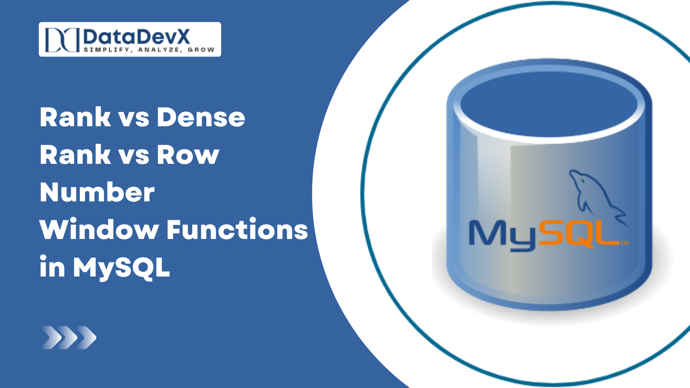 Rank vs Dense Rank vs Row Number Window Functions in MySQL